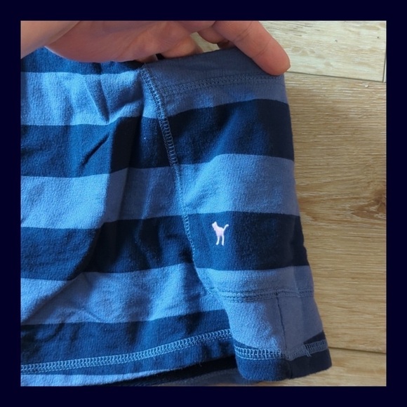 π Victoriaβs Secret PINK 2007 Striped Terry Hoodie Dress NWT Navy Blue Medium π - Picture 5 of 5